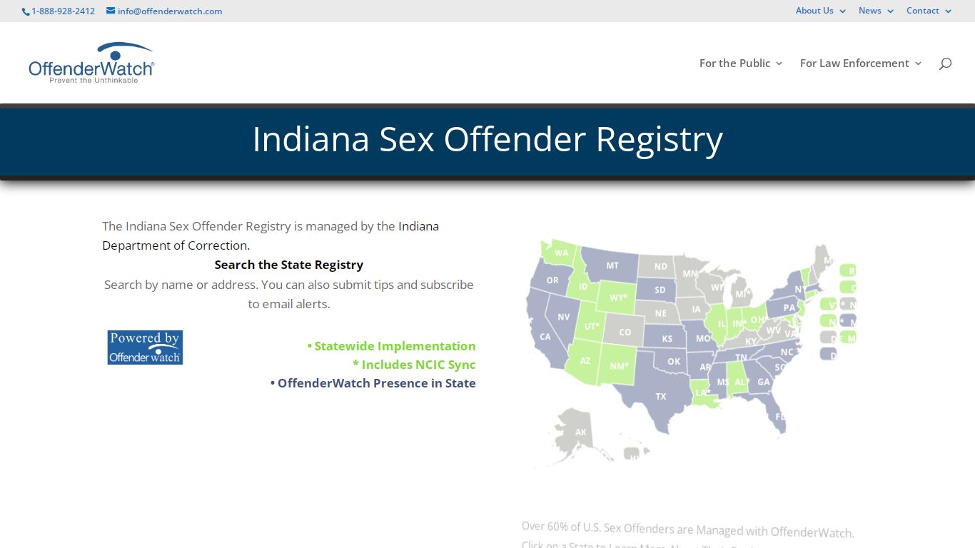 Indiana Sex Offender Registry - Search for Sex Offenders